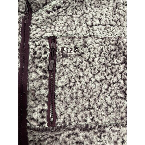 Victoria Secret PINK Sherpa Jacket Purple Small full zip 400846-2SQ ID36007333 - Picture 2 of 11